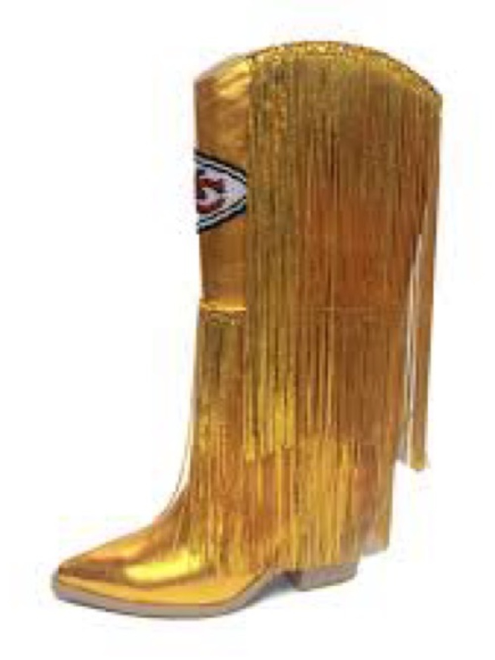 NFL Metallic Gold Fringe Western Knee-High Boot